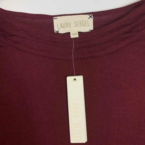 Laura Siegel Handcrafted Tunic Blouse 100% Bamboo Cut Out Elbow Detail Size XS - Picture 3 of 7